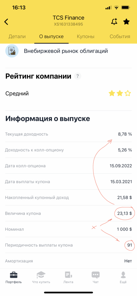 облигация с доходностью 8,7% годовых в долларах